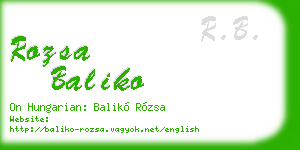 rozsa baliko business card