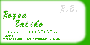 rozsa baliko business card